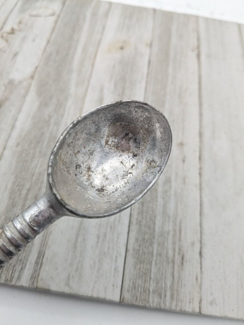 Metal Ice Cream Scoop Vintage Metal Ribbed 6 3/4" - Picture 7 of 7